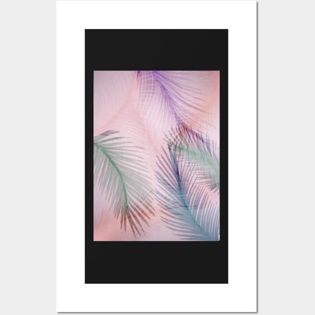 pink pretty pastel feather design deco tropical palm print art poster Wall Art by jacquline8689